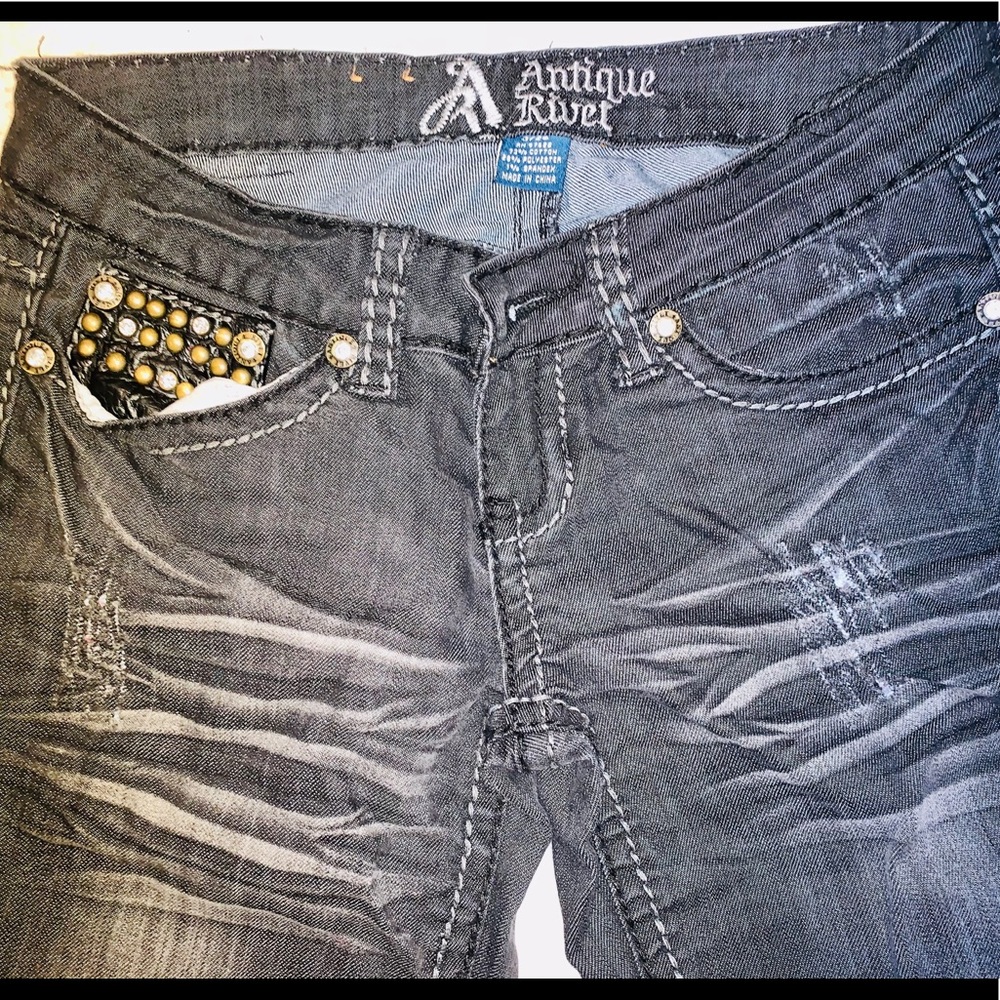 Antique Rivet Bootcut Jeans - Picture 3 of 8